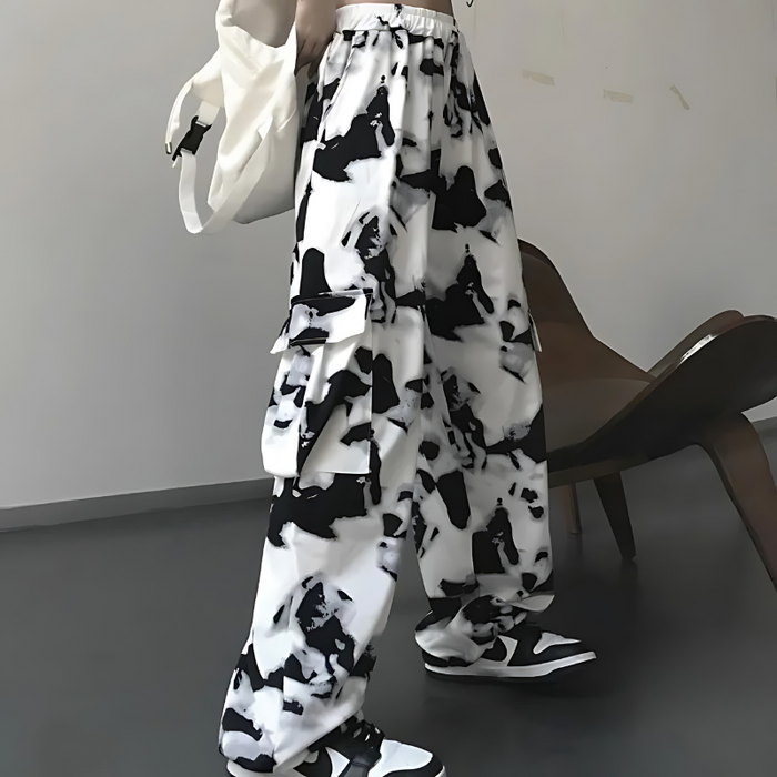 Abstract Print Cargo Pants