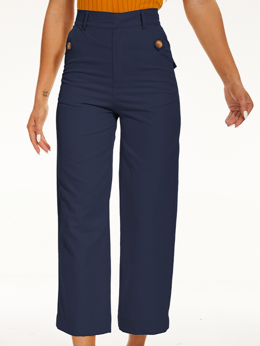 Comfy Stretch Twill Cropped Wide Leg Pant