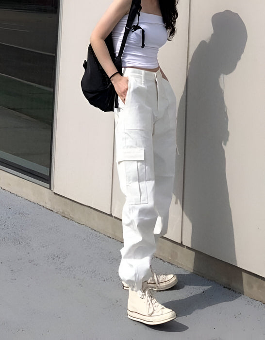 Adjustable Straight Leg Cargo Pants