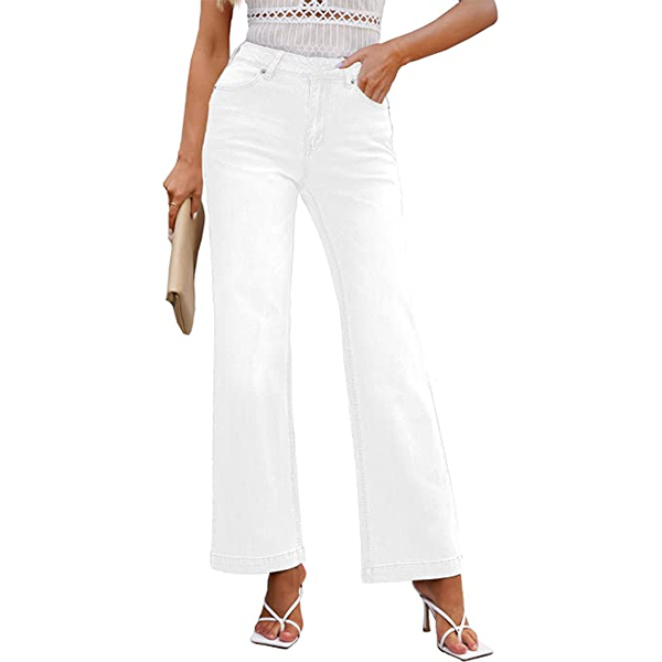 Comfy Seamed Front Wide Leg Jeans