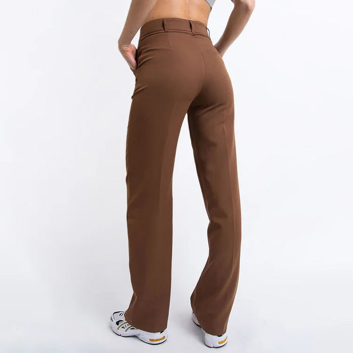 High Waisted Suit Pants With Straw Pleats