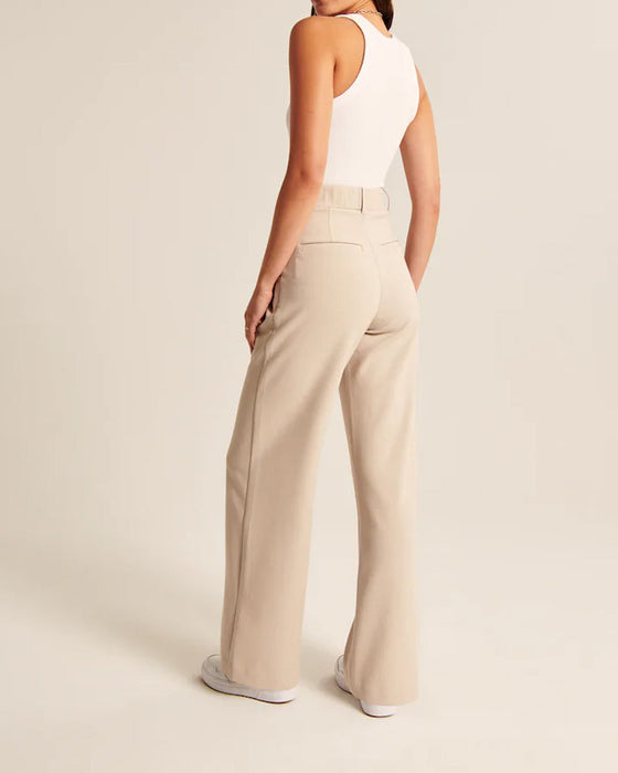 Summer 2023 Icy Tailored Crepe Wide-Leg Pants