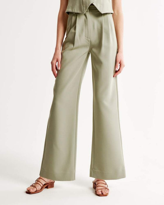 Summer 2023 Icy Tailored Crepe Wide-Leg Pants