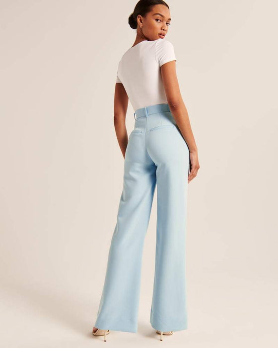 Summer 2023 Icy Tailored Crepe Wide-Leg Pants