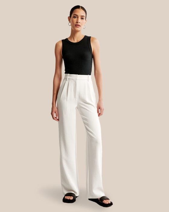 Summer 2023 Icy Tailored Crepe Wide-Leg Pants